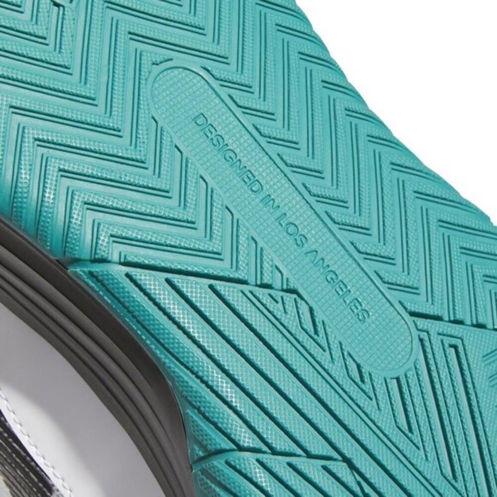 ⚡Adidas Men's White/Black/Pure Teal Lightweight MESH Own Basketball Shoes - Picture 2 of 7